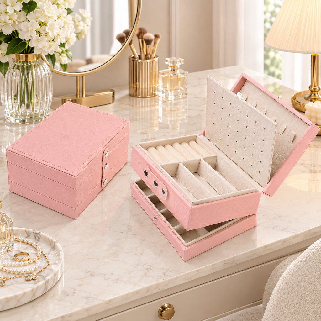Two-Layer Leather Jewelry Box