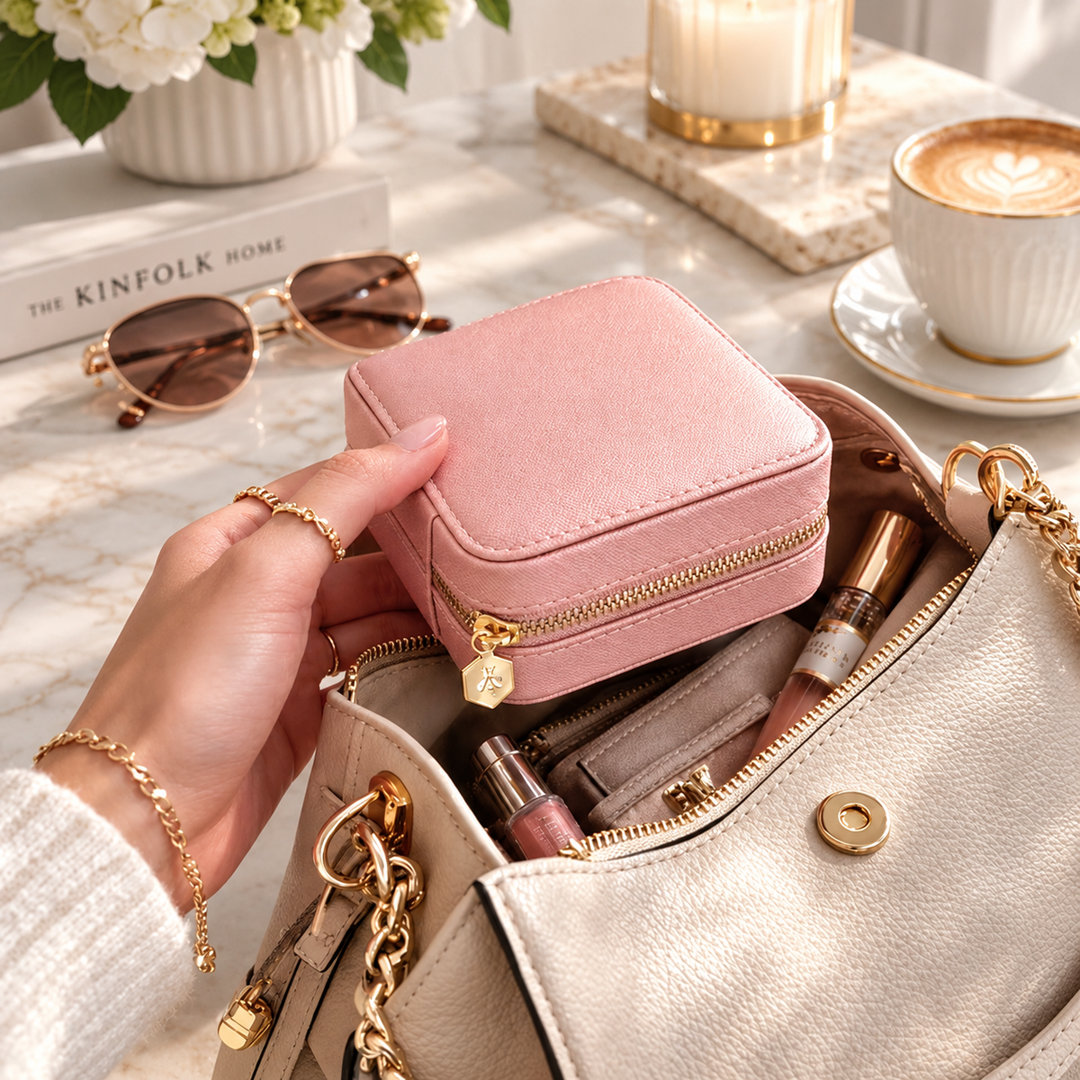 Hives & Honey Women's Blush Mya Compact Jewelry Travel Case