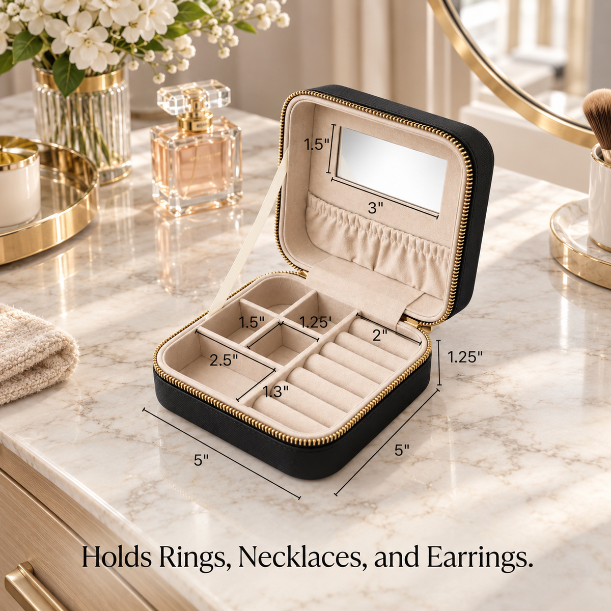 Hives & Honey Women's Blush Mya Compact Jewelry Travel Case