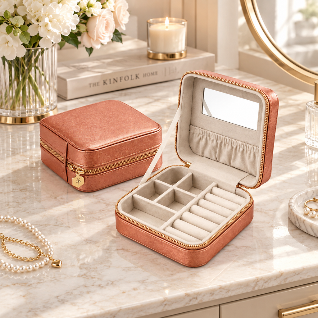Blush Compact Jewelry Case