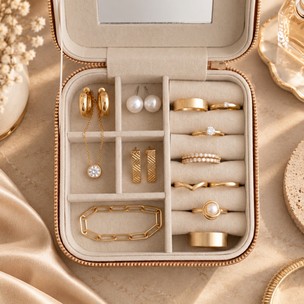 Blush Compact Jewelry Case