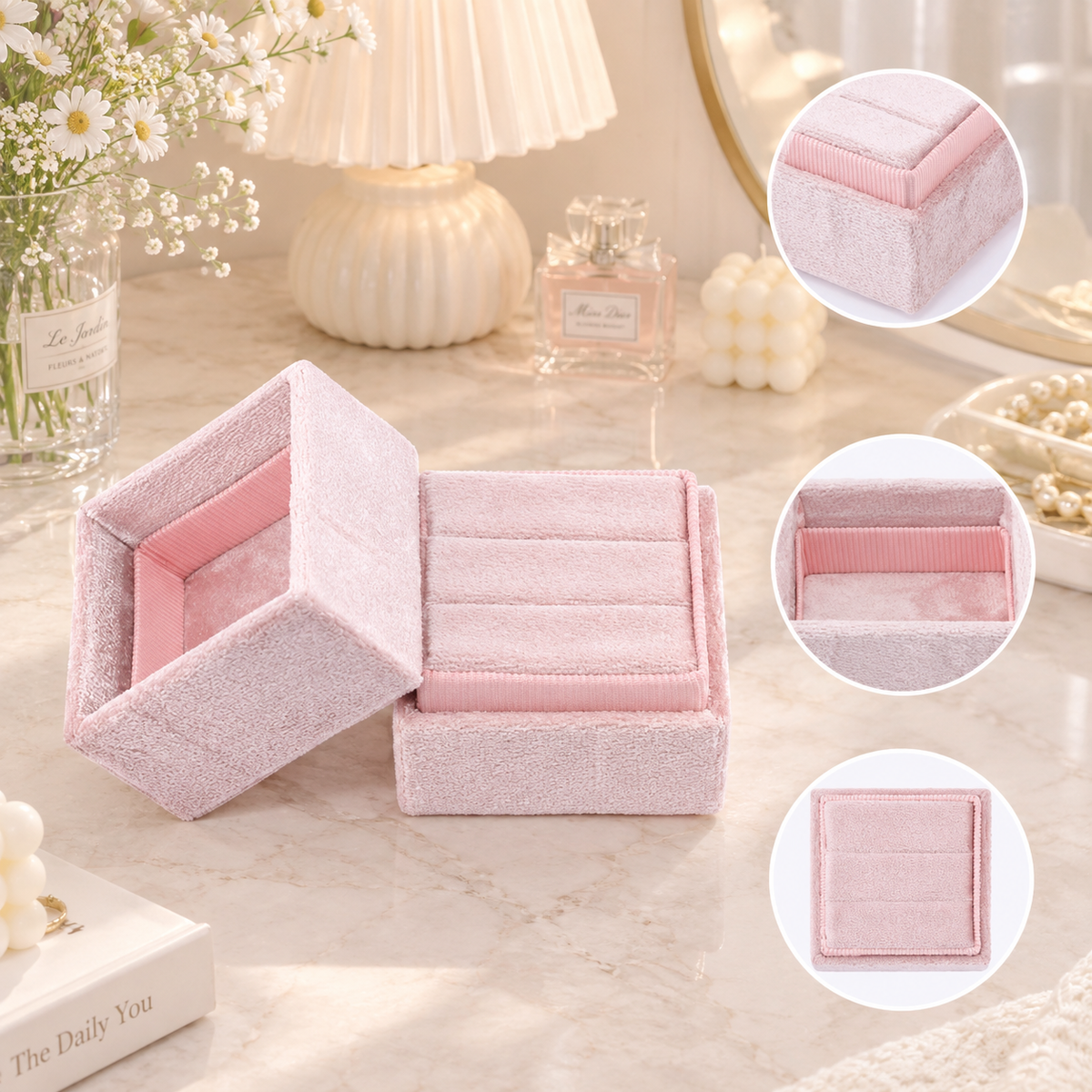 Velvet Square Ring Box